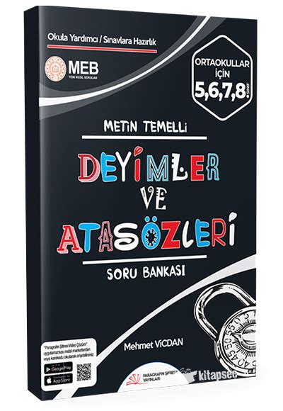 Deyimler Ve Atas Zleri Soru Bankas Paragraf N Ifresi Yay Nlar