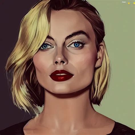 Portrait Of Margot Robbie Pixiv Style Detailed Stable Diffusion