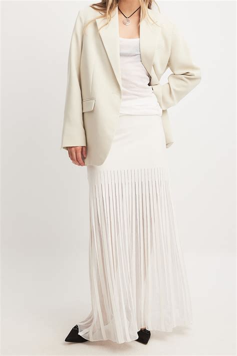 Lace Maxi Skirt White | NA-KD