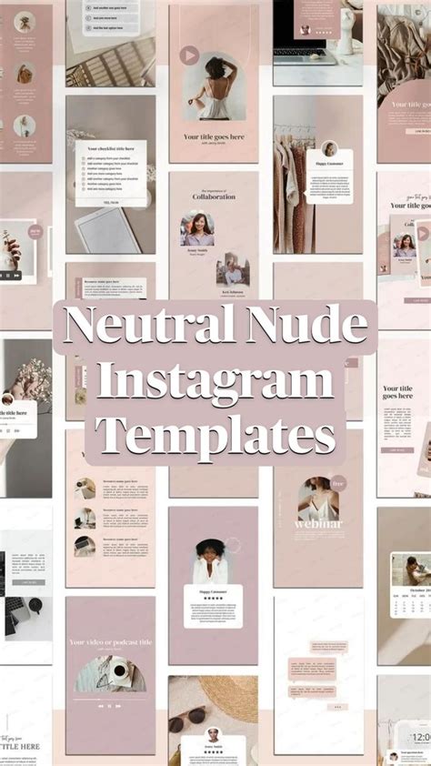 Neutral Nude Instagram Templates For Canva Social Media Page Design Instagram Design Layout
