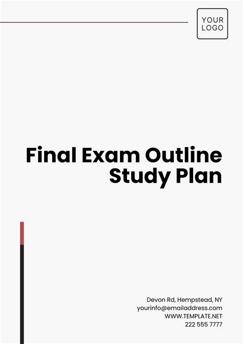 Free Final Exam Outline Study Plan Template Edit Online And Download