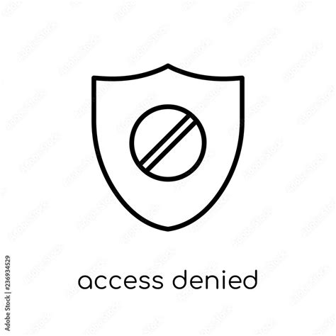 Access Denied Icon Trendy Modern Flat Linear Vector Access Denied Icon