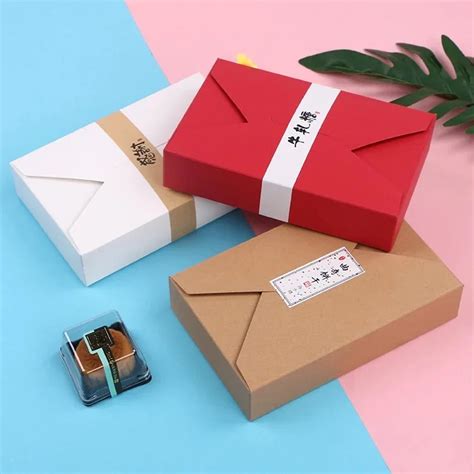 10Pcs Eenvoudige Envelop Stijl Papier Doos Bruin Kraft Papier Snoep