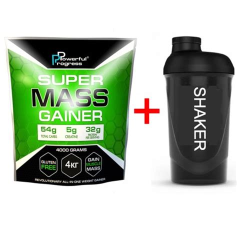 Гейнер Powerful Progress Super Mass Gainer, 4 кг - Ваніль + ШЕЙКЕР В ...