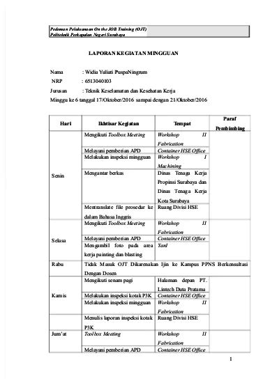 Detail Contoh Laporan Progress Pekerjaan Proyek Koleksi Nomer 29