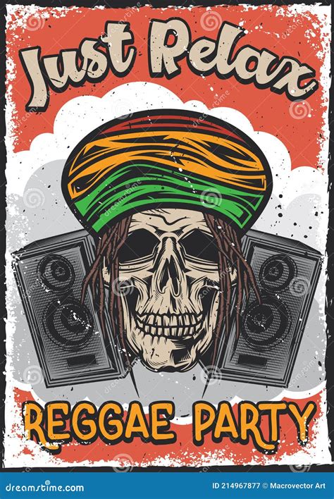 Rasta Skull In Hat Vector Illustration CartoonDealer 86146006