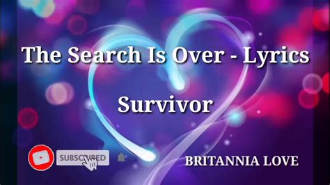 The Search Is Over Survivor Lyrics YouTube