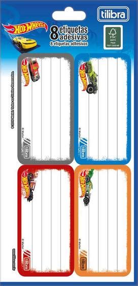 Etiqueta Escolar Adesiva Hot Wheels Tilibra Etiquetas Escolares Magazine Luiza