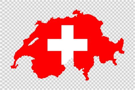 Suiza bandera en el mapa aislado en png o fondo transparente Símbolo