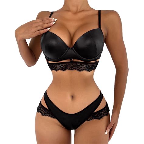 Women Plus Size Underwire Lingerie Set Two Piece Underwear Lingerie