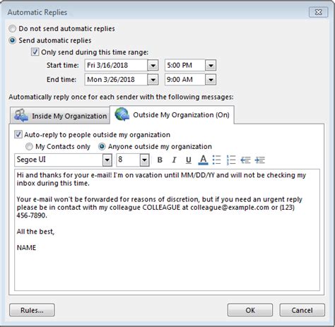 How To Set Up An Out Of Office Reply In Outlook Ionos