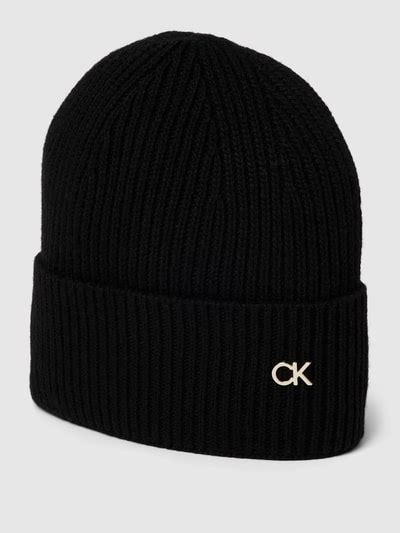 Ck Calvin Klein Beanie Mit Label Detail Black Online Kaufen