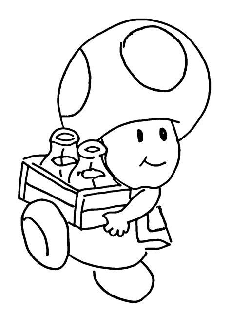 Toad From Super Mario Coloring Page Free Printable Coloring Pages