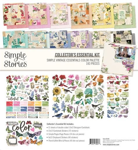 Simple Stories Collectors Essential Kit 12x12 Simple Vintage Essentials Color Palette