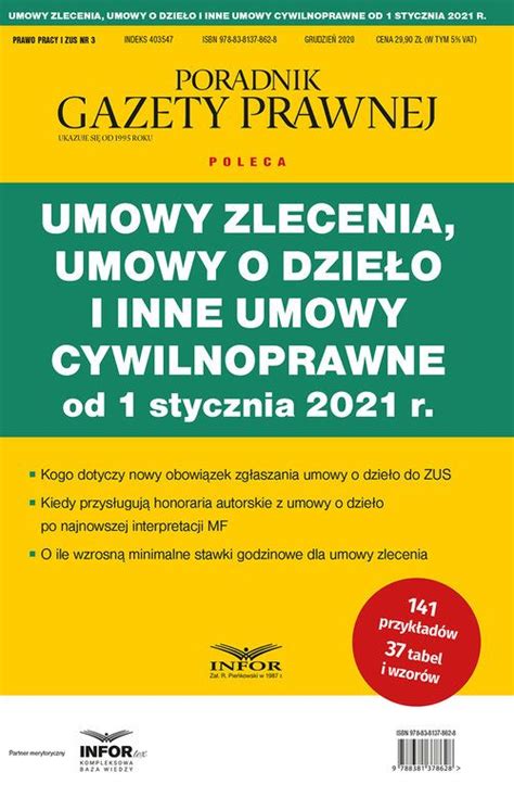 Umowy zlecenie umowy o dzieło i inne umowy cywilnoprawne od 1 stycznia