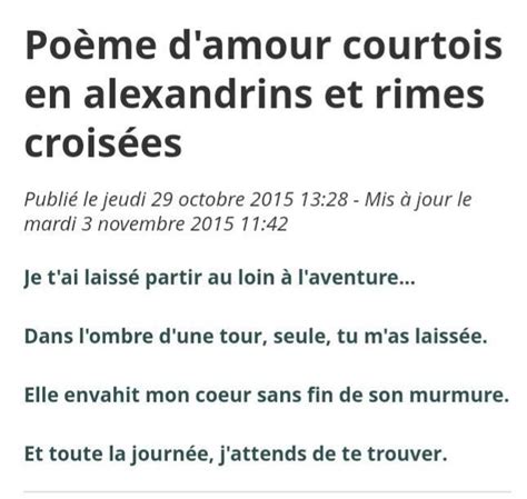 composez un poème de trois quatrains en alexandrins sur le thème de l