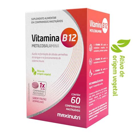 Vitamina B12 Da Dor De Cabeça - VITAMINA B-12 METILCOBALAMINA MASTIGaVEL 60 COMPRIMIDOS MAXINUTRI ...