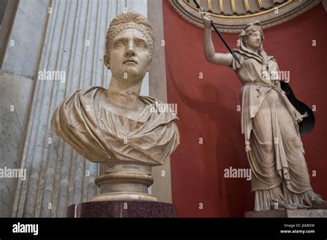 Rome Italy Portrait Bust Of Pompeia Plotina Wife Of Emperor Trajan