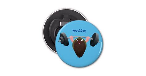 Funny Mussel Working Out Cartoon Illustration Bottle Opener Zazzle