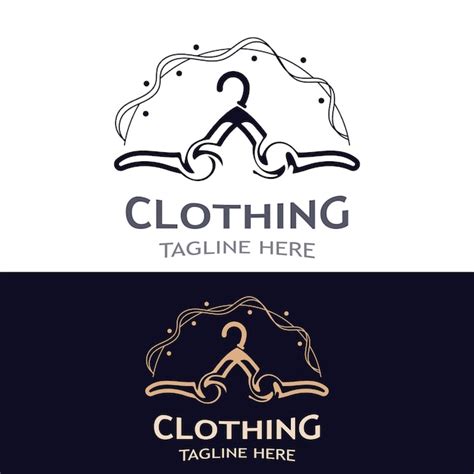 Diseño de logotipo de ropa y moda concepto de suspensión negocio de