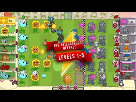 Plants Vs Zombies Neighborhood Defense Gameplay Levels Youtube