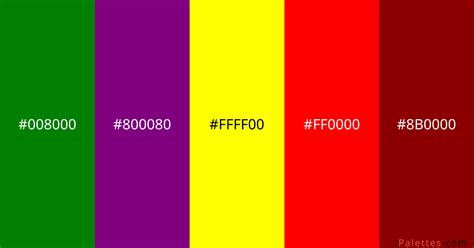Joker Color Palette And Colors 008000 800080 Ffff00 Ff0000 8b0000
