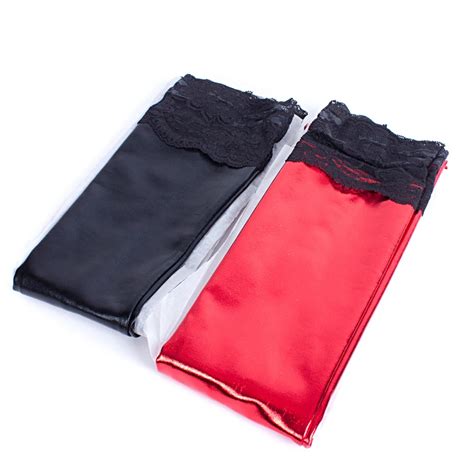 Lingerie Sexy femme aspect mouillé haut dentelle bas antidérapant cuisse haute collant fétiche