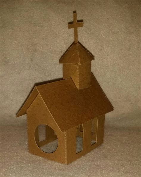 Cardboard Church Assembled Paint And Decorate Your Own Putz Etsy