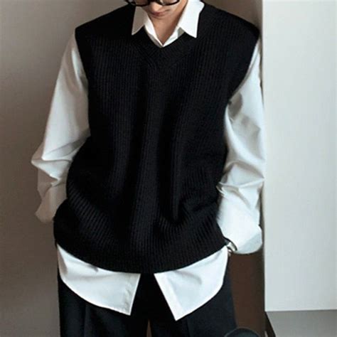 Pull Sans Manches Pour Homme Akitoparis™ Men Sweater Korean
