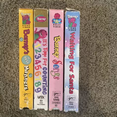 LOT DE 4 cassettes Barney VHS meilleures manières de Barney il est