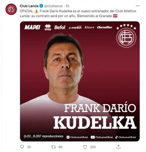 Lanús anunció a Frank Darío Kudelka como su nuevo entrenador Cfin