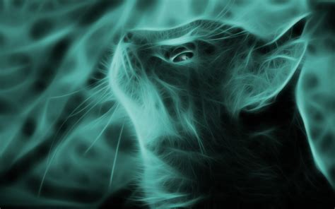 Кошка в зеленом тоне - обои для рабочего стола, картинки, фото