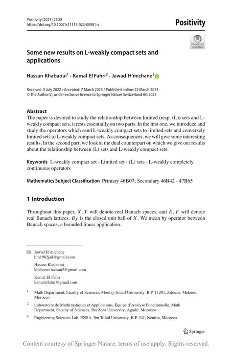 results   weakly compact sets  applications request