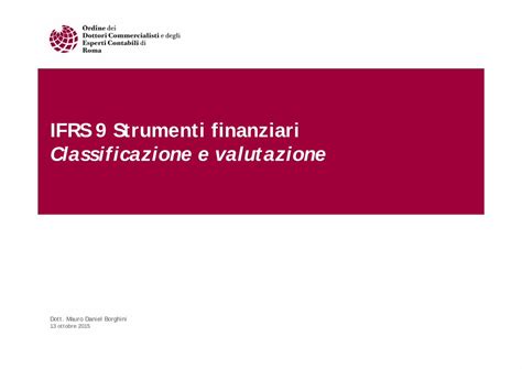 PDF IFRS 9 Strumenti Finanziari Classificazione E Valutazione