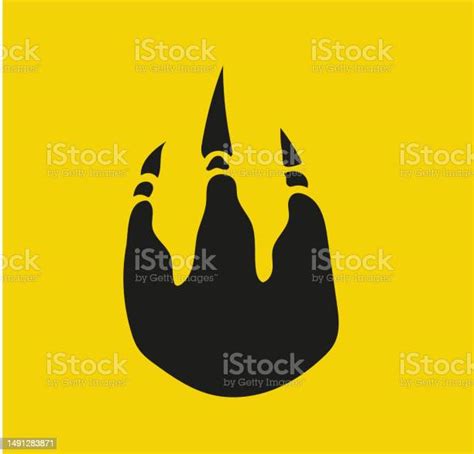 Hand Drawn Dragon Paw Tattoo Set Dinosaur Footprint Silhouette Vector