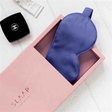 Jedwabna Granatowa Opaska Na Oczy Do Spania Slaap Silk Mask