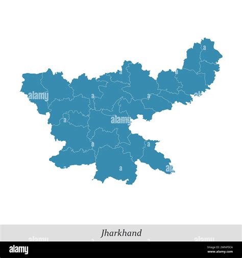 Map Of Jharkhand Is A State Of India With Borders Districts Stock