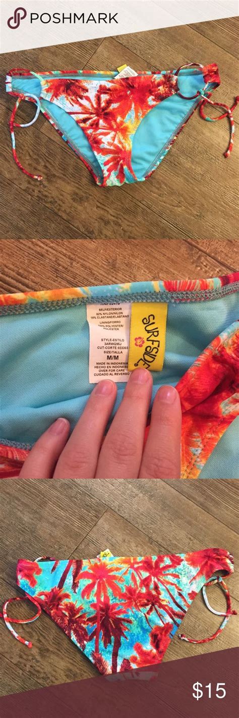 NWOT Blue Orange Tropical Bikini Bottom Bikinis Tropical Bikinis Bikini Bottoms