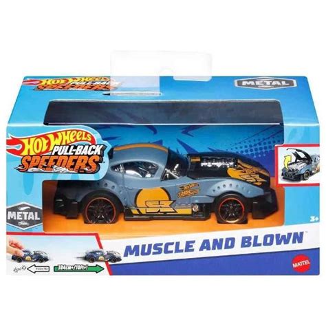 Masinuta Metalica Cu Sistem Pull Back Hot Wheels Muscle And Blown Scara 1 43 MTHPR70 HPR75
