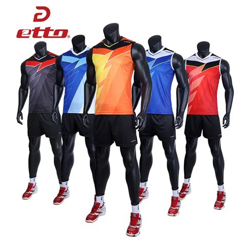 Etto Professional Men Sleeveless Jersey Volleyball Suit Sets Quick Dry ...