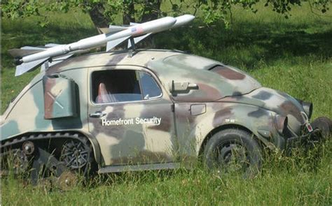 1973 Vw Beetle Camo Half Track With Rooftop Rocket Launcher