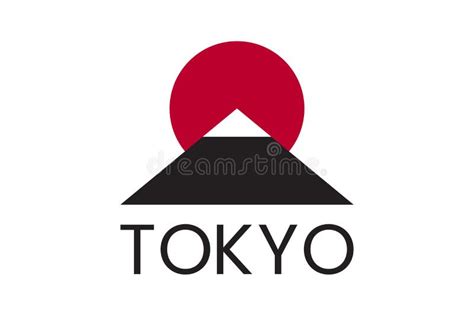 Japan City Tokyo Logo with Rising Sun Symbol Stock Vector ...