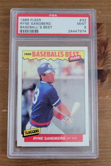 1986 Fleer Baseball S Best Ryne Sandberg 32 PSA 9 Chicago Cubs Low POP