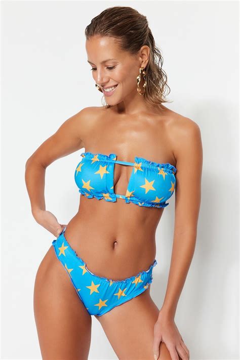 TRENDYOLMİLLA Mavi Yıldız Desenli Bikini Altı TBESS22BA0314 Fiyatı Yorumları Trendyolmilla