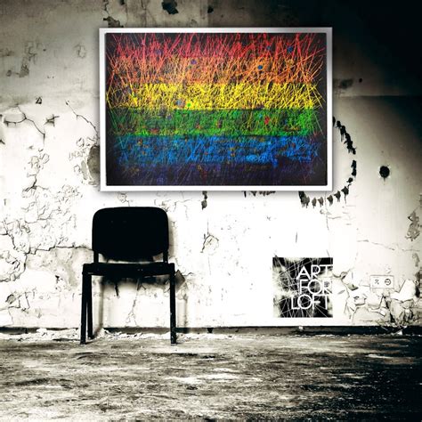 Gay Pride Flag Rainbow Flag Lgbt Distressed Flag Wall Art Etsy