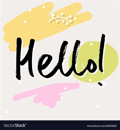 Handwritten Lettering Hello Word Royalty Free Vector Image