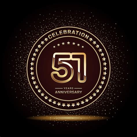 Premium Vector 51 Year Anniversary Logo Design With Double Line
