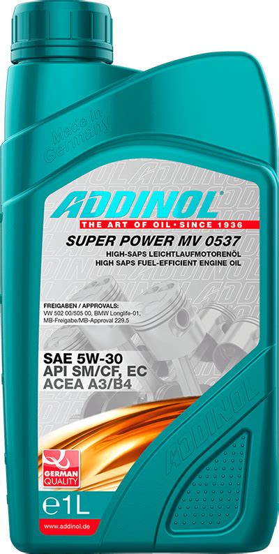 Моторное масло ADDINOL SUPER POWER MV 0537 5W-30 Синтетическое 1 л ...