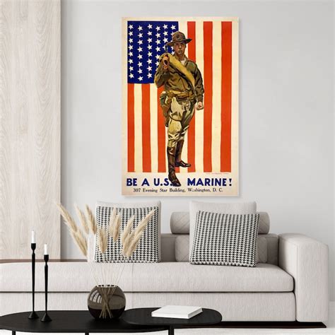 Vintage Marine Enlistment Poster Ww1 Etsy