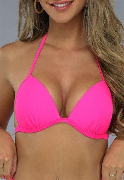 Push Up Neon Roze Triangel Bikini Top Uwantisell Nl